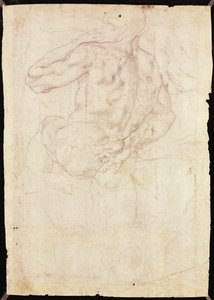 Drawing of a Male Standing Figure by Michelangelo Buonarroti